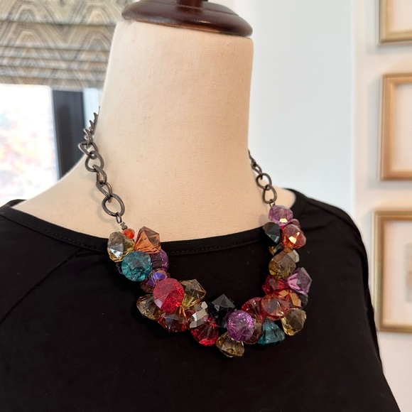 Bold Jewel Tone Statement Necklace - Picture 6 of 14